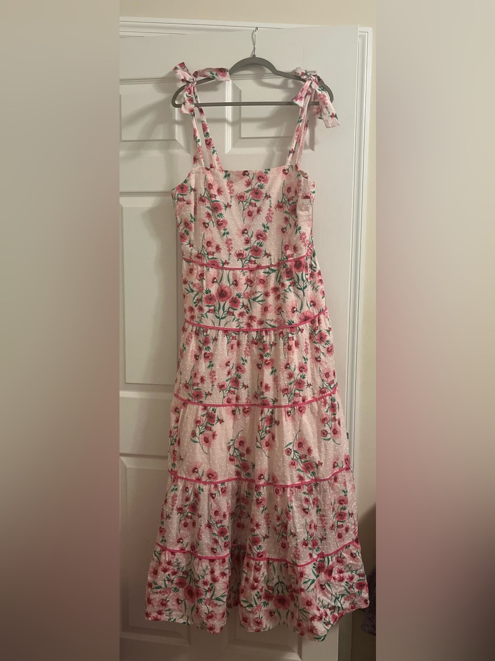 crown & ivy Blush Pink Floral Tiered Maxi Dress, Petite XL - Picture 2 of 7